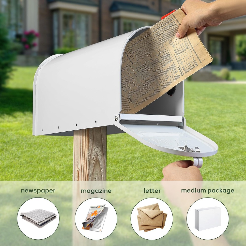 Mail Boxes for House Outside, RAINHOL White Mailboxes Standard,