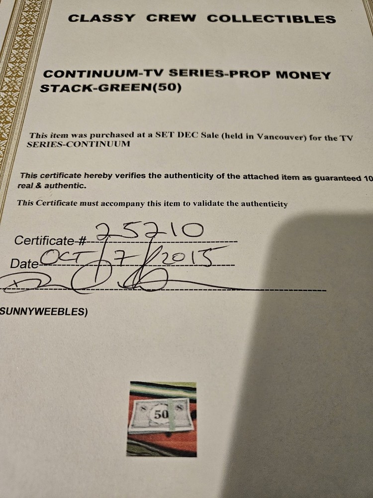 Continuum TV Prop Screen Used with COA