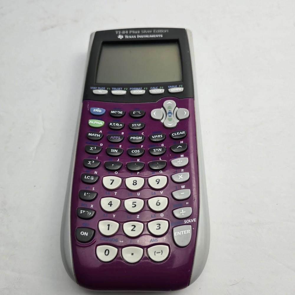 Texas Instruments TI-84 Plus Graphing Calculator Silver Edition Purple