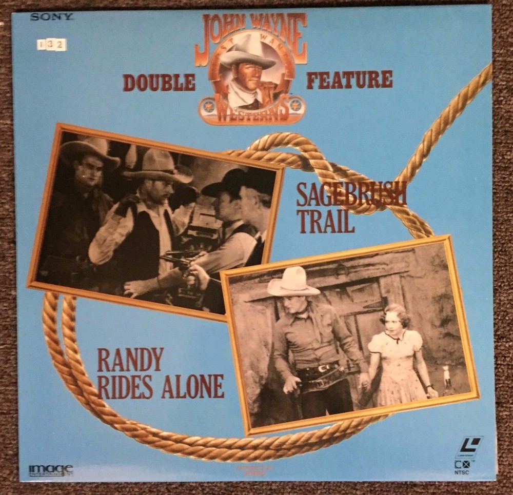 JOHN WAYNE DOUBLE - SAGEBRUSH TRAIL / RANDY RIDES ALONE Laserdisc LD [I5056]