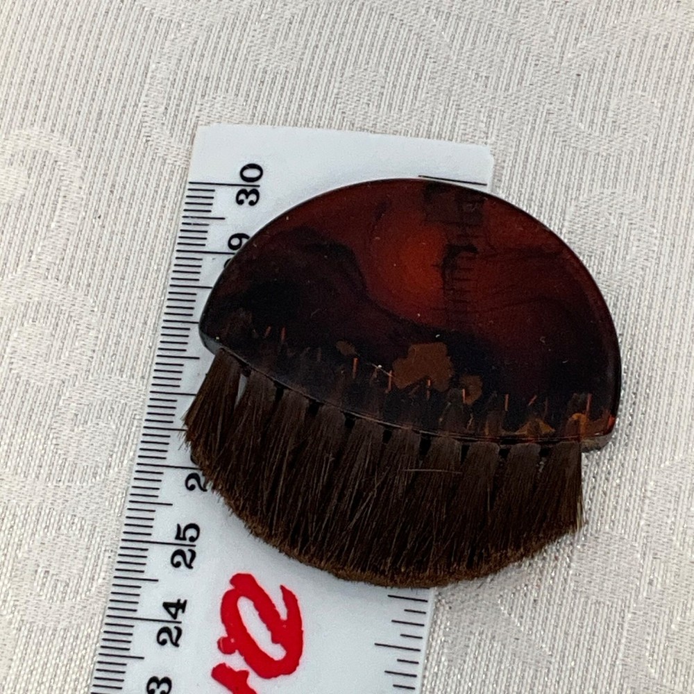 Vintage Compact Hair & Beard Brush Clear Protective Case