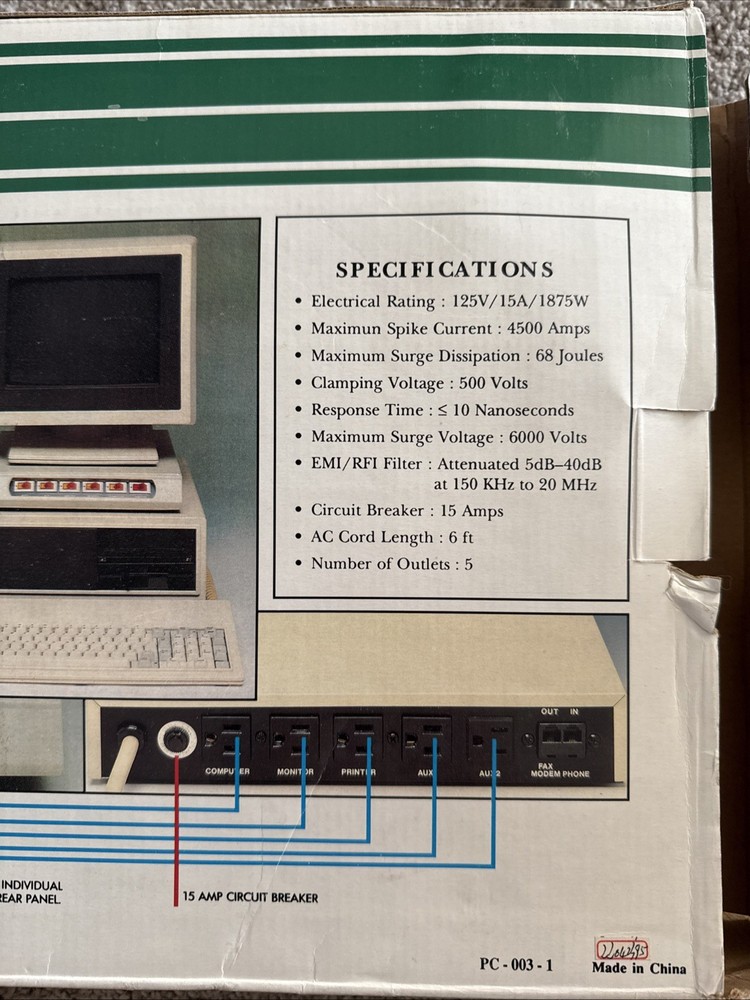 Vintage PC Power Center PC-003 Surge Protector Tested