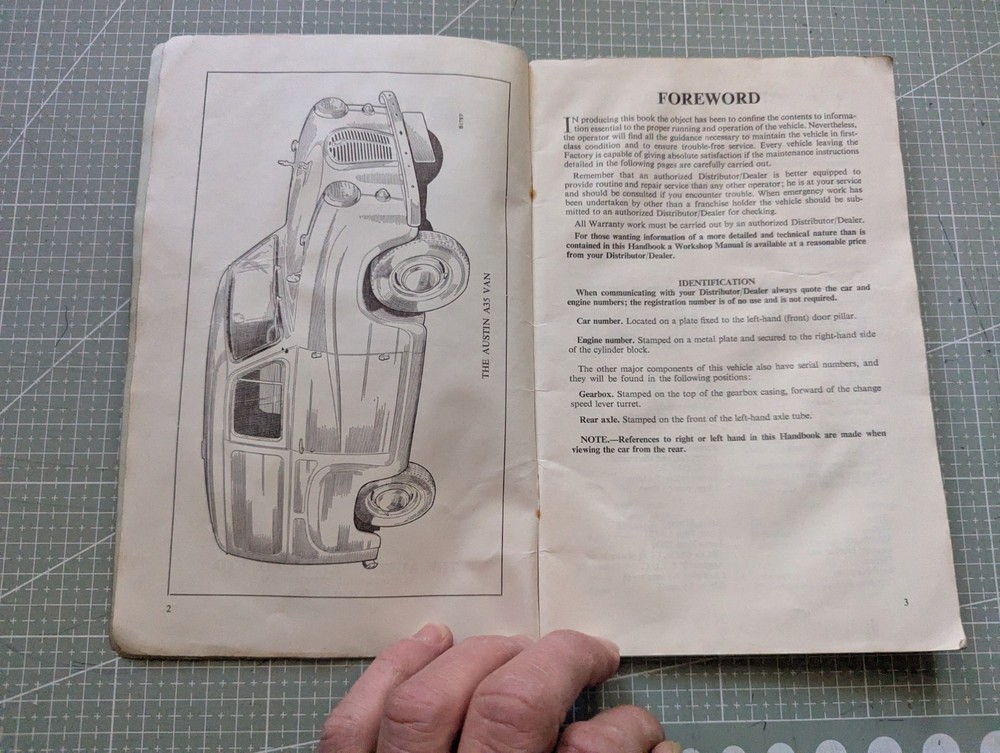 1963 Austin A35 Van Drivers Handbook