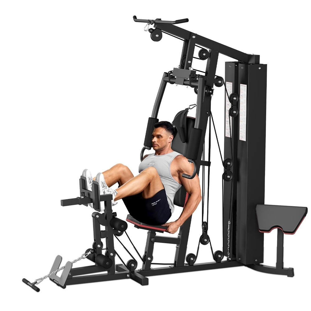 150LBS Weight Stack Home Gym Machine Full Body Workout Machine LAT Pull Down