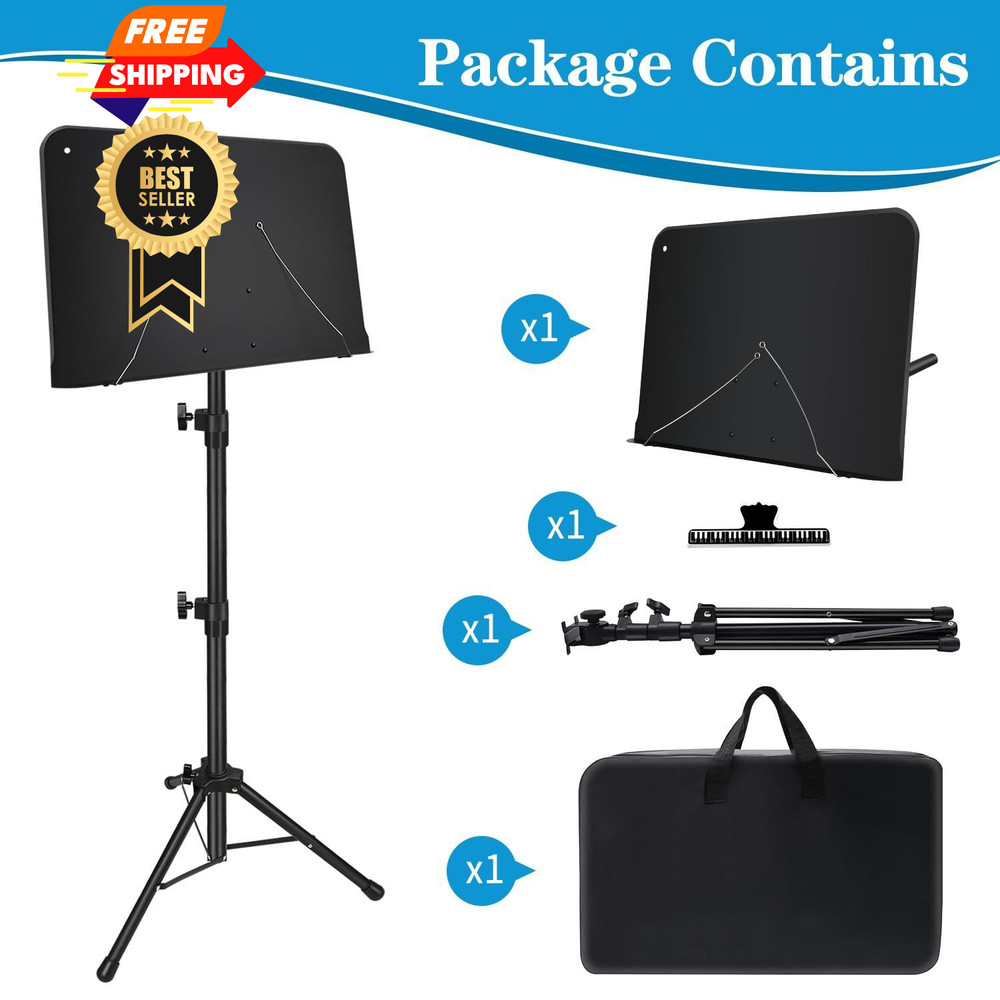 Sheet Music Stand, 1/2/3 Pack Adjustable Standard Version, 1 pack black