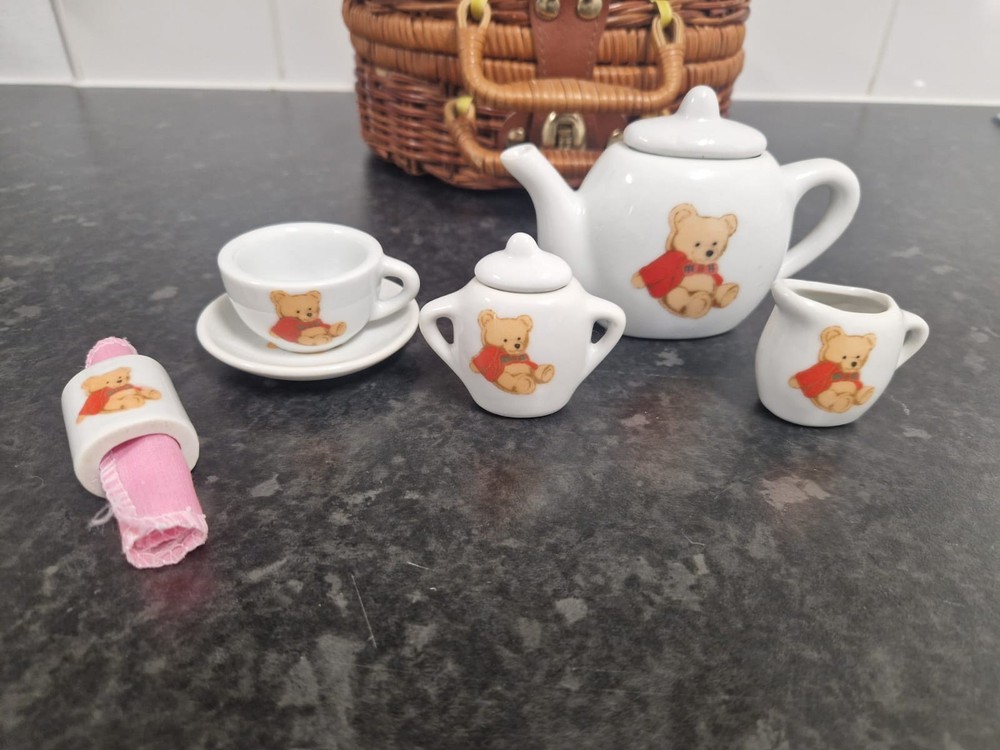 Vintage Mini Teddy Bears Picnic Set