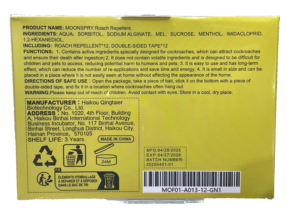 Moonspry Roach Repellent, Domestic Dormitory Kitchen Powerful Cleaning Cockroach