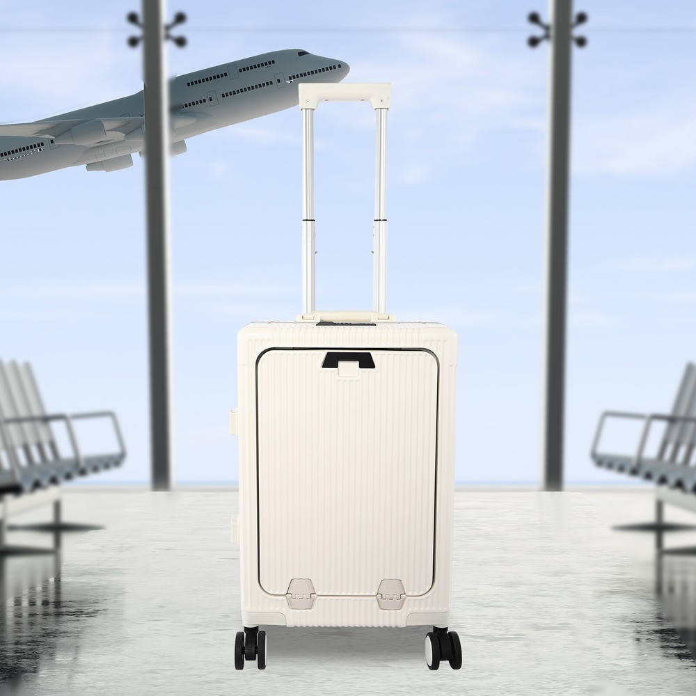 20" Front Opening Suitcase Boarding Cabin Suitcase Trolley Board Case Hard Shell