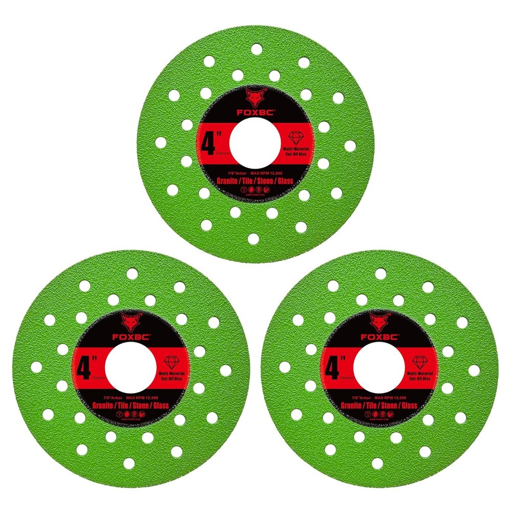 4 inch Diamond Grinding Cut Off Multi-Material Disc , 7/8" Arbor - 3 Pack
