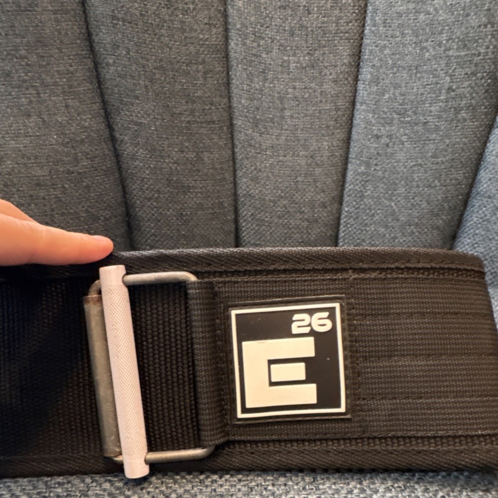 Element 26 Nylon Powerlifting Belt Black Medium Hook and Loop Fastener
