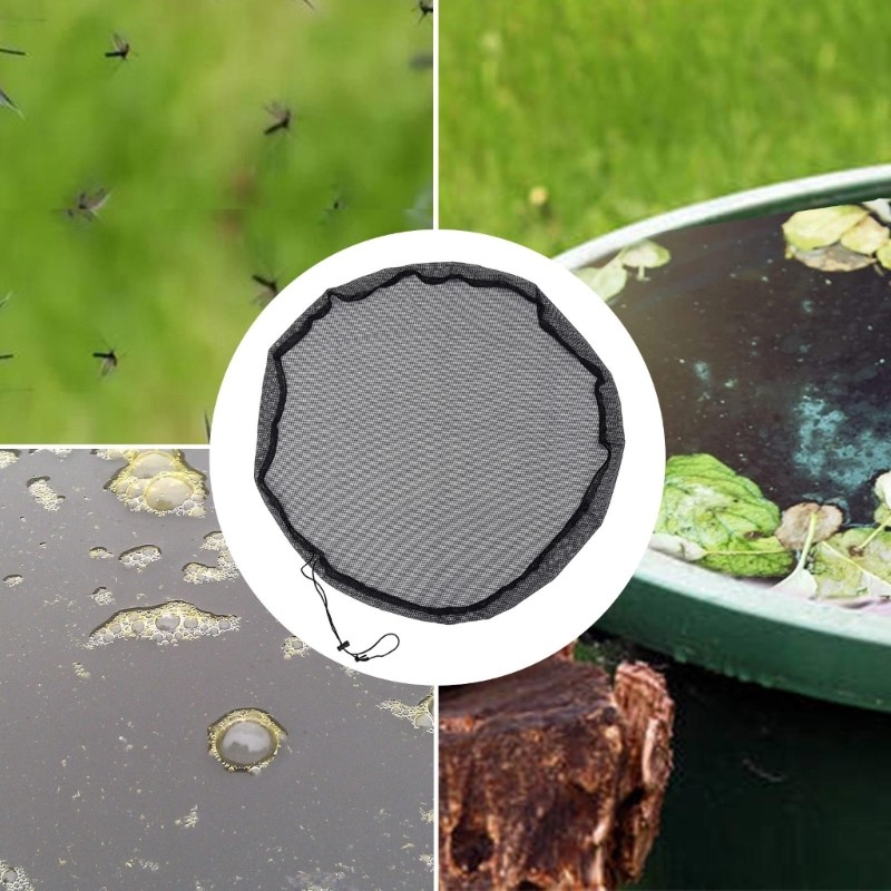 Rain Bucket Netting Screen Covers with Drawstring Keep Mosquitoes & Debris Outs
