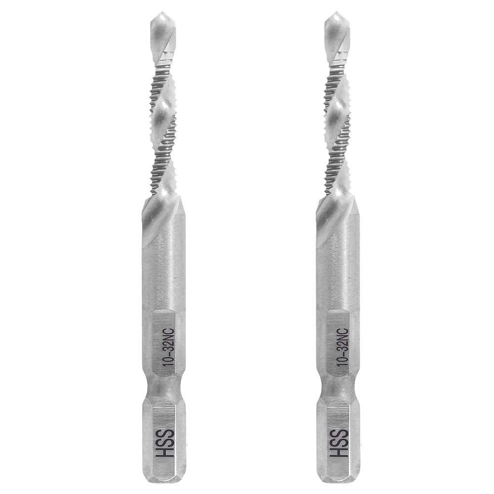 2 Pcs 10-32NC Combination Tap and Drill Bit, Multi Use 2 10-32