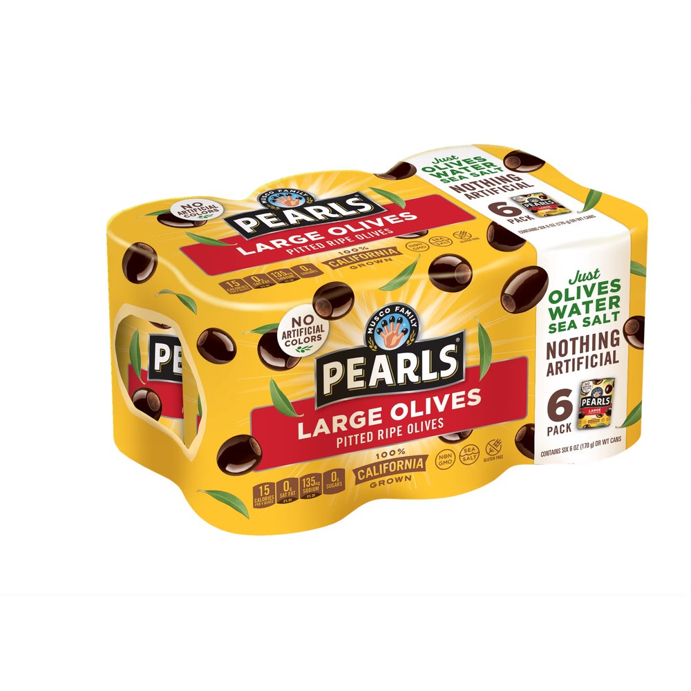 Ripe pitted black olives pantry staple