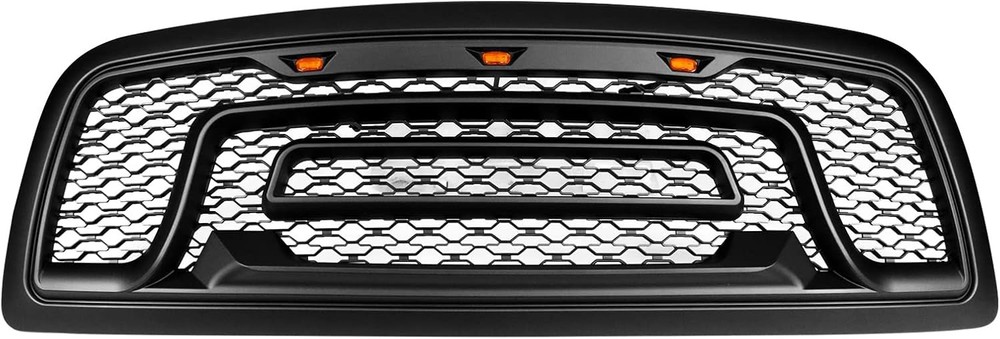 , Grille Compatible with 2009-2012 Dodge Ram 1500, Matte Black Mesh Front Bumper