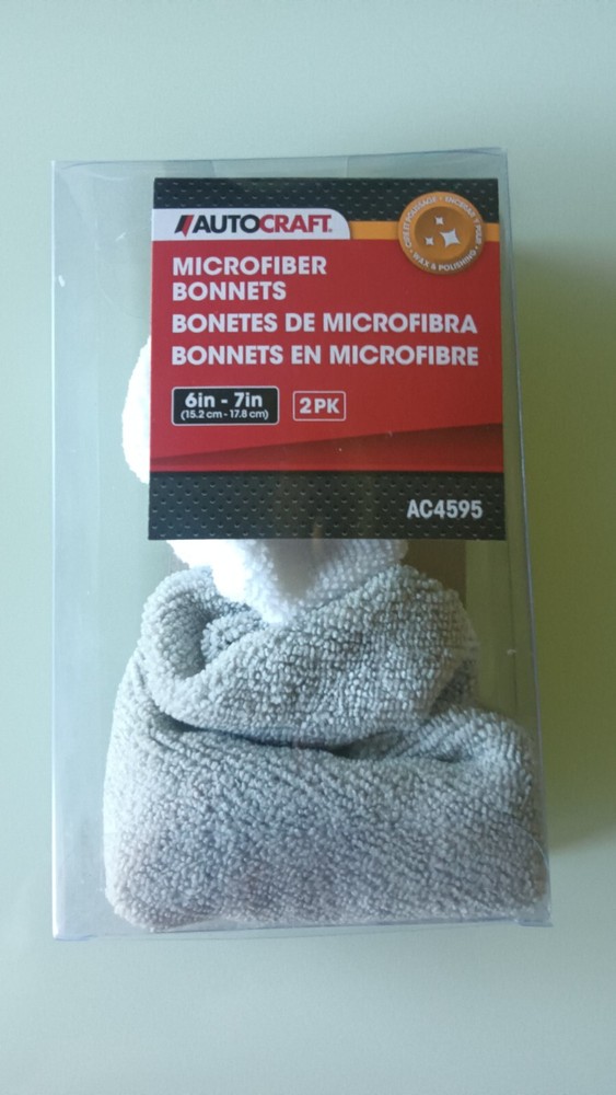 Autocraft AC4595-Microfiber Bonnet 6-7 inch Diameter Buffer Wheel (2 Per Pack)