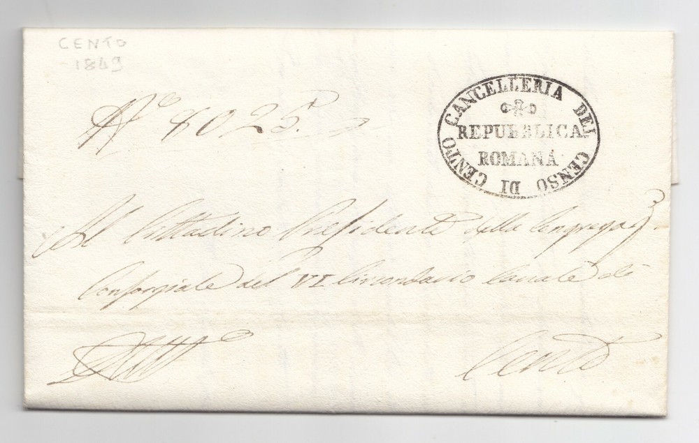 II721-REP.ROMANA 1849 Pref.cento