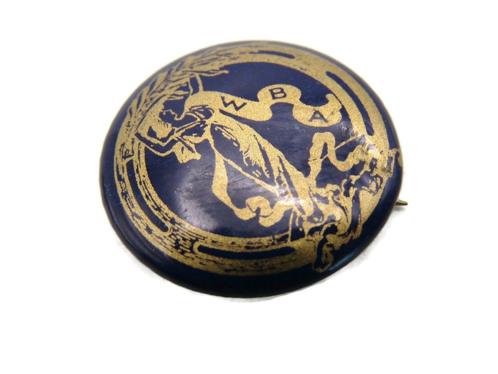 WBA Lettered Button Blue & Gold Tone