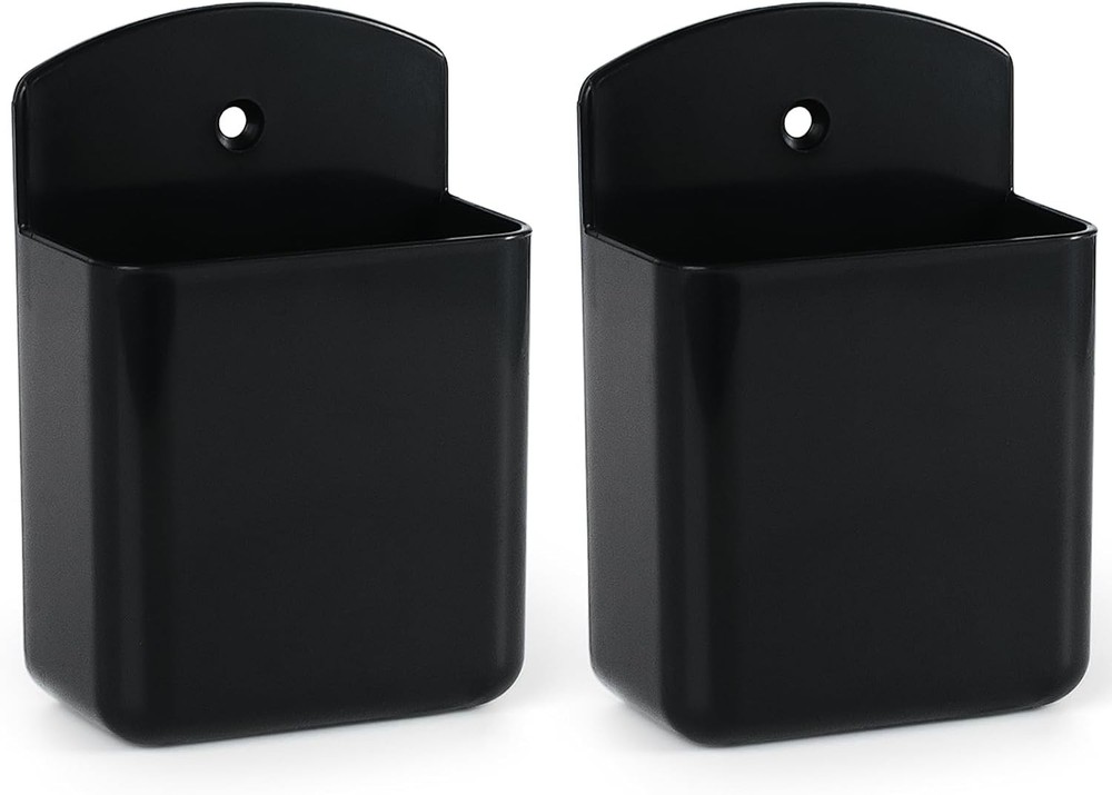 2 Pcs Remote Control Holder Wall Mount TV Controller Holder Self Adhesive Black
