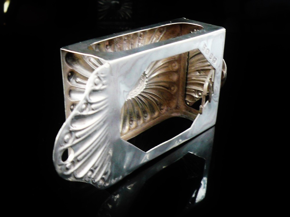 Unusual Sterling Silver Matchbox Holder Wall Mountable & Base Spring Loaded 1896