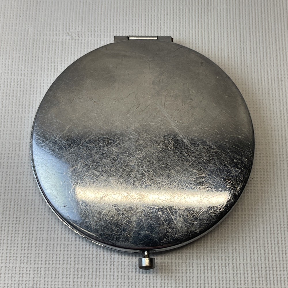 Seattle Compact Folding Vanity Mirror Used Silver Tone