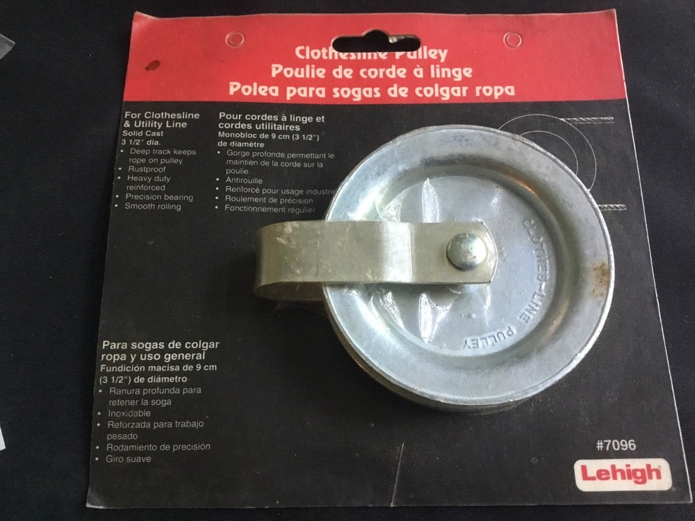Lehigh Clothesline Pulley 3 1/2” Solid Cast NOS Never Opened