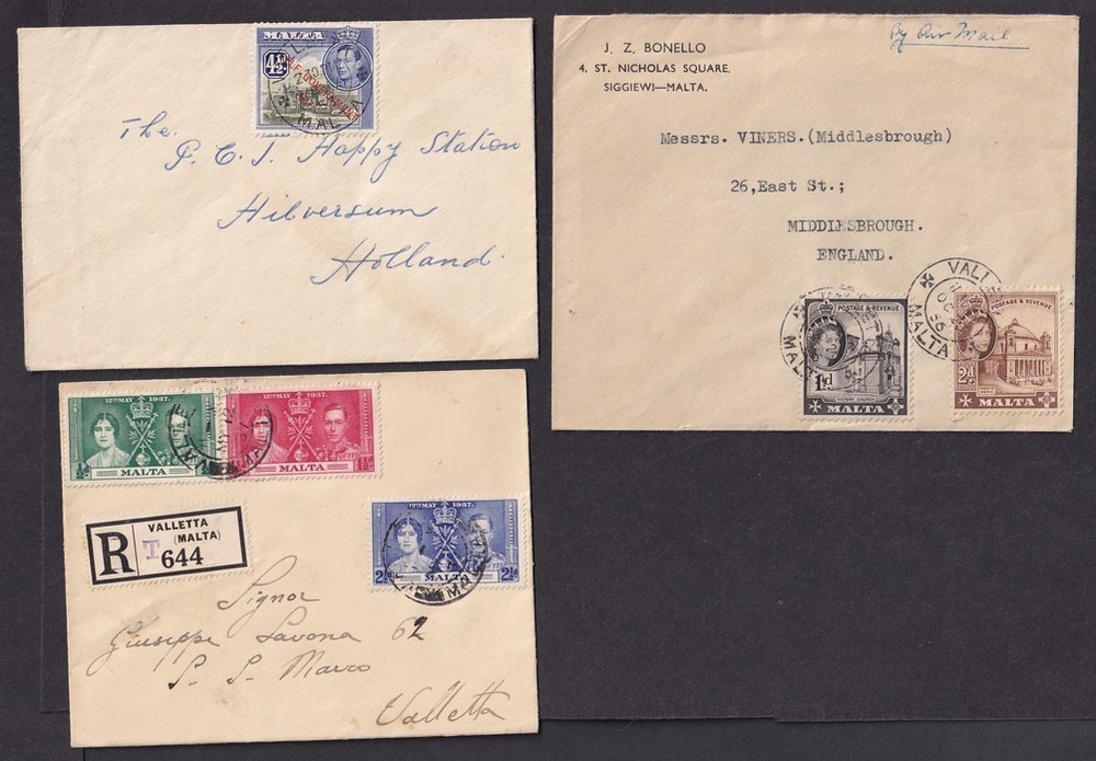 Malta 1937-56 covers (3)