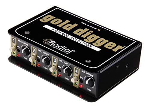 Radial Engineering Gold Digger 4-Channel Mic Selector New