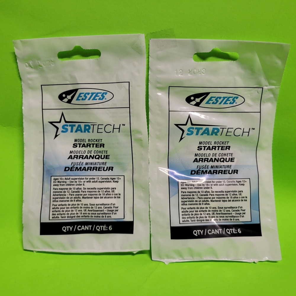 2 pack Estes 2303 Startech Starters for Model Rocket Engines 12