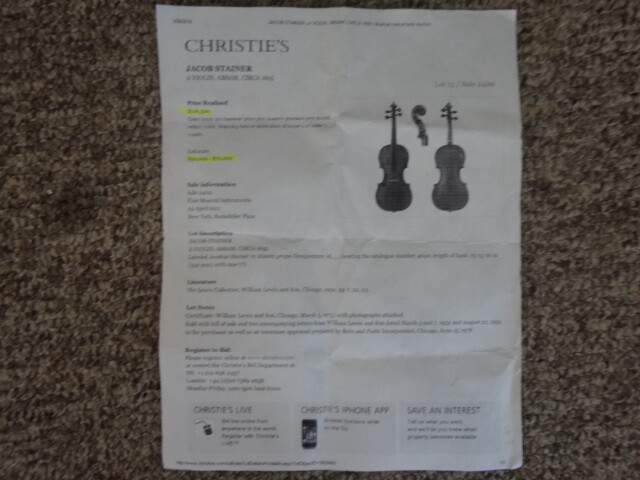 JACOB STAINER VIOLIN
