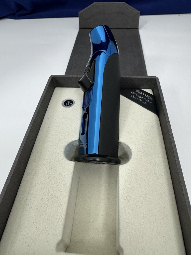 Vector AZTECH - Wind Resistant Large Single Jet Torch Lighter - Blue - New