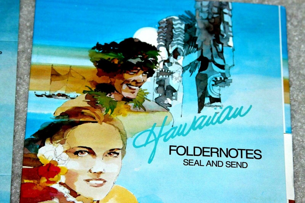Rare Vintage 1970's Hawaiian Fold A Notes - 12 Notes per Folder