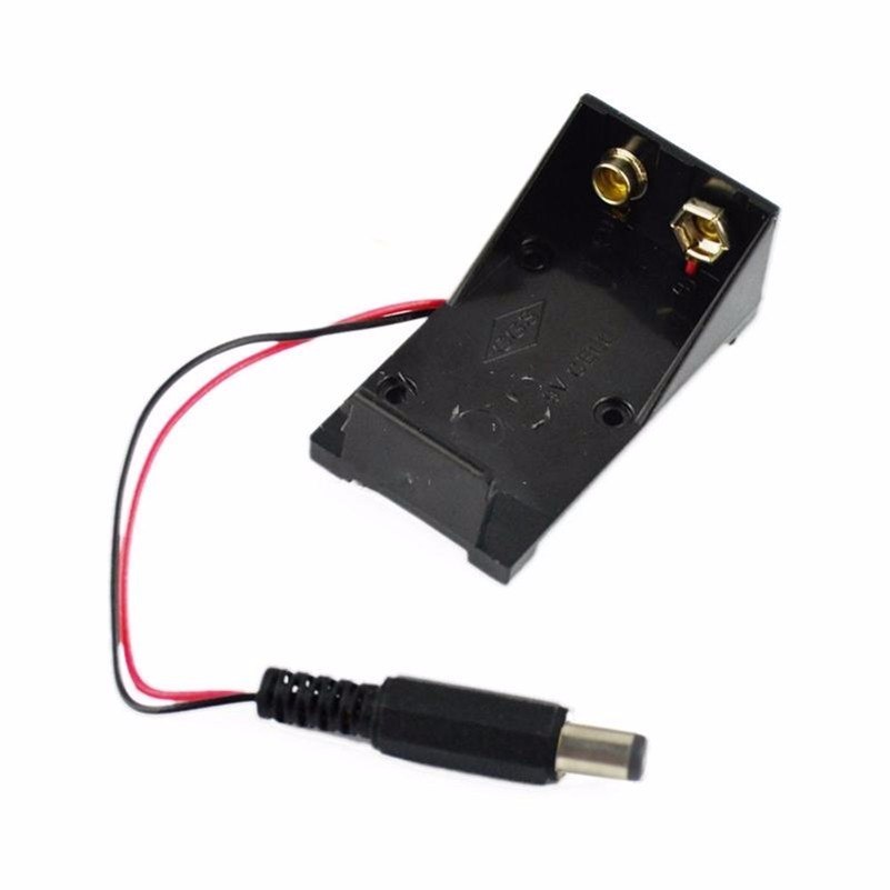 9V KEYES Plastic Battery Storage Box Case Holder Wire With Plug 5.5x2.1mm