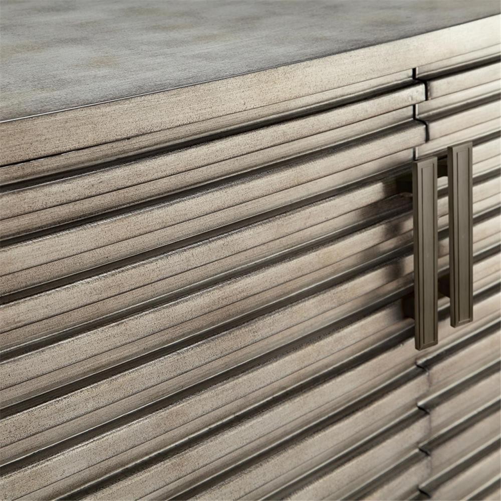 Ridge Accent Chest,features two doors,Solid wood, Wood Finish: Grey
