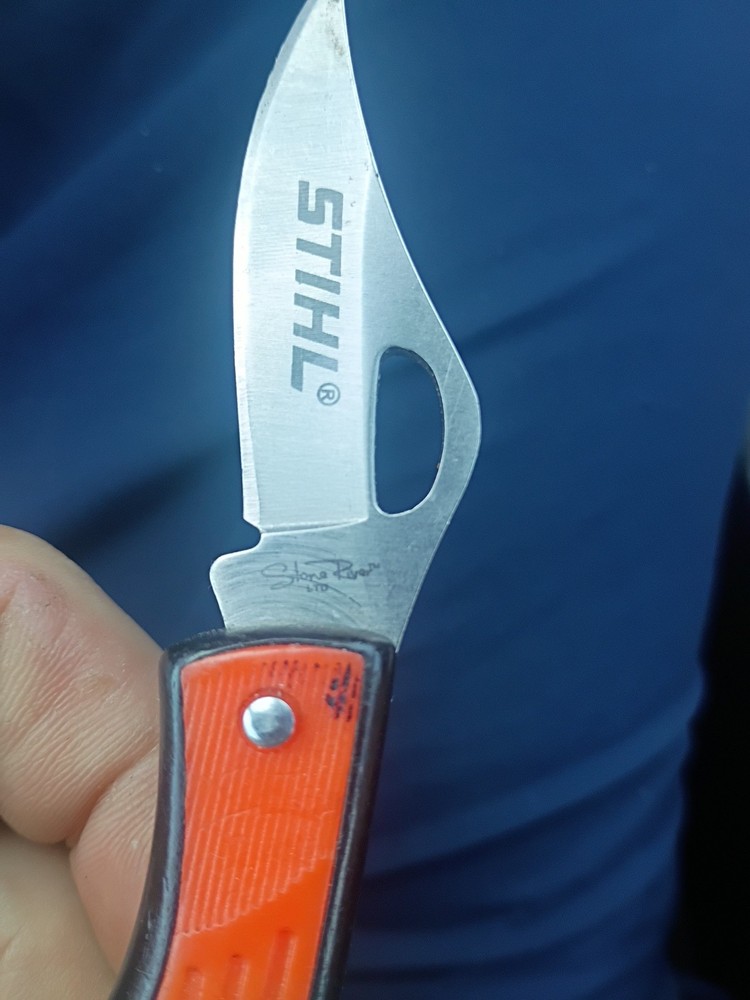STIHL Orange Lockback Folding Pocket Knife