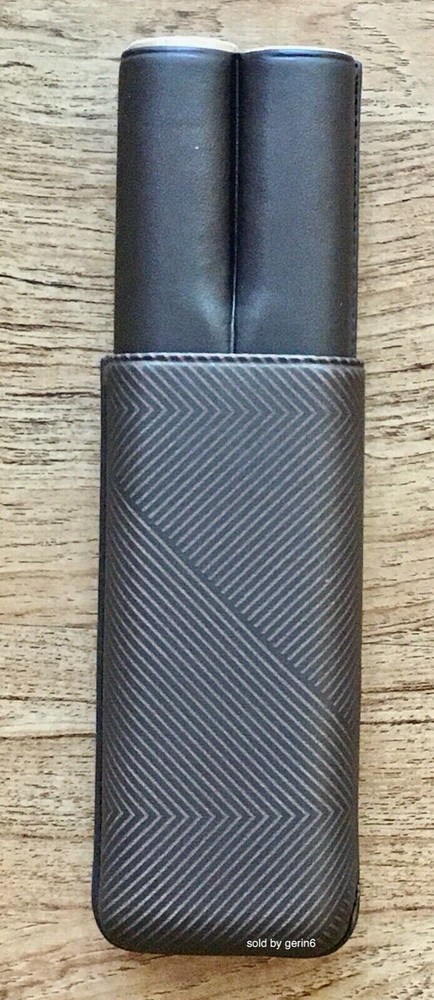 Davidoff Brown Leather Leaf Pattern XL-2 Double Cigar Case / Pouch 105584