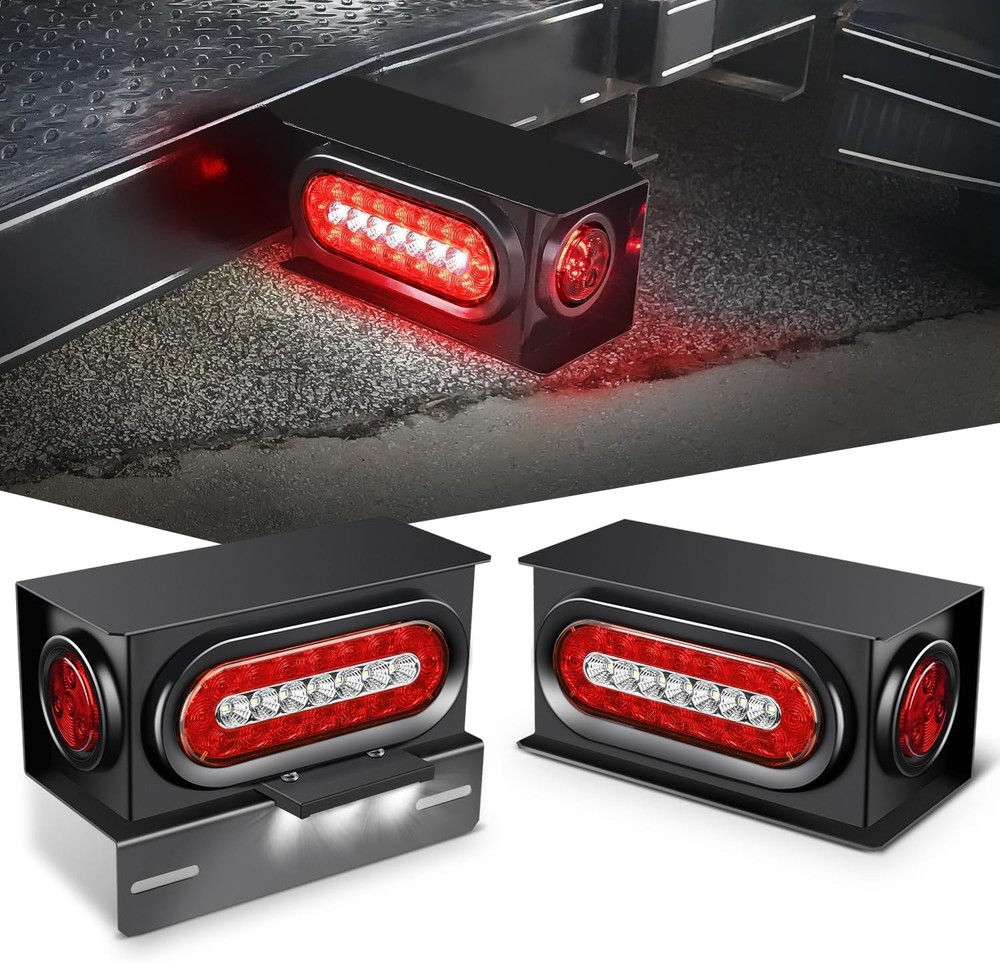 2-Piece Steel Trailer Light Box Housing Kit