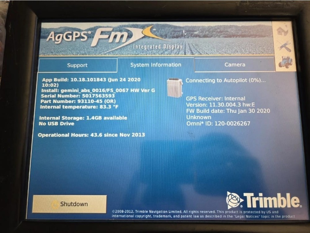 Trimble FmX Fm1000 | RTK | Section Control | Task Controller | AG25 Antenna