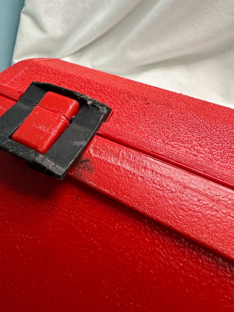 Toolmaster Red & Black Tool Box W/ Removable Tote Latch & Handle Tackle Box