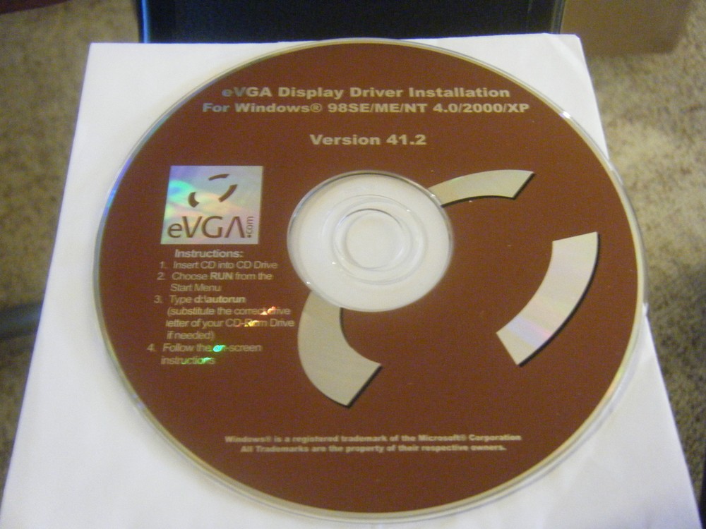 eVGA Display Driver Installation Disc - Version 41.2