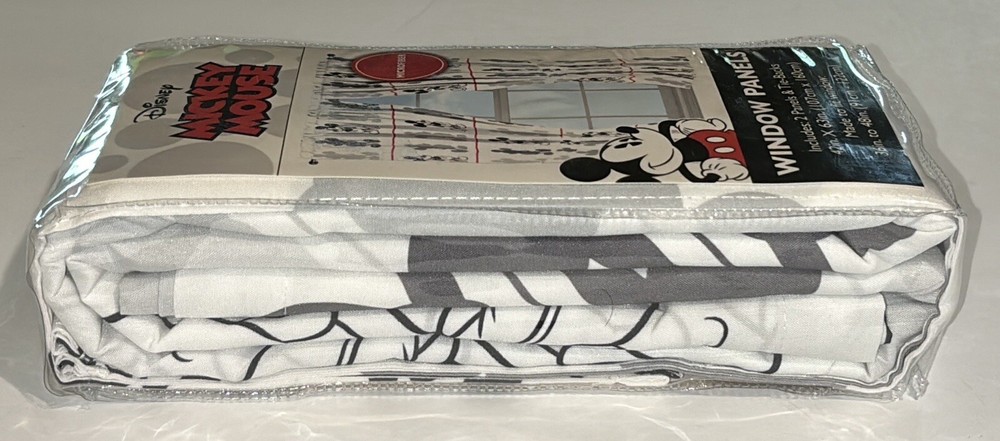 Disney Mickey Mouse Microfiber Window Panels & Tie-Backs New