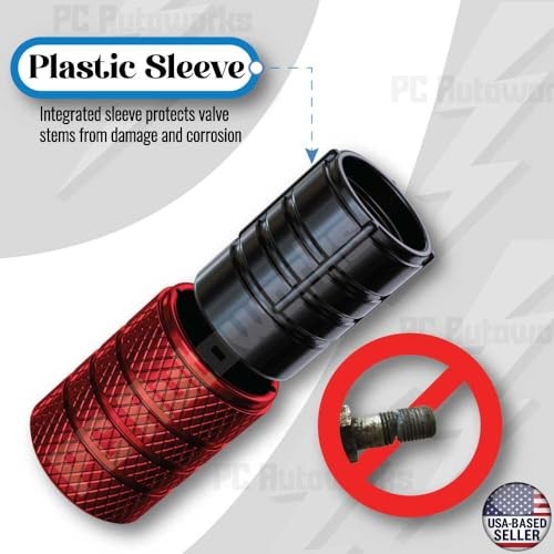 Aluminum Tire Valve Stem Caps – Anti-Rust, Premium Anodized Aluminum, RUBY RED