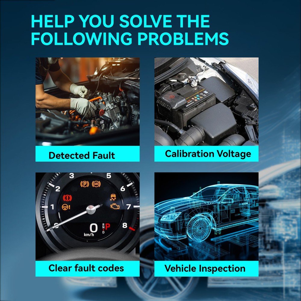 Car Code Reader 16PIN OBD2 Scanner Check Automotive Engine Fault Diagnostic Tool