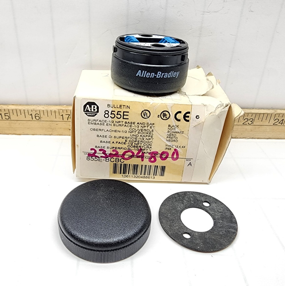 New Allen-Bradley 855E Stacklight Base & Cap 1/2" NPT  855E-BCBC