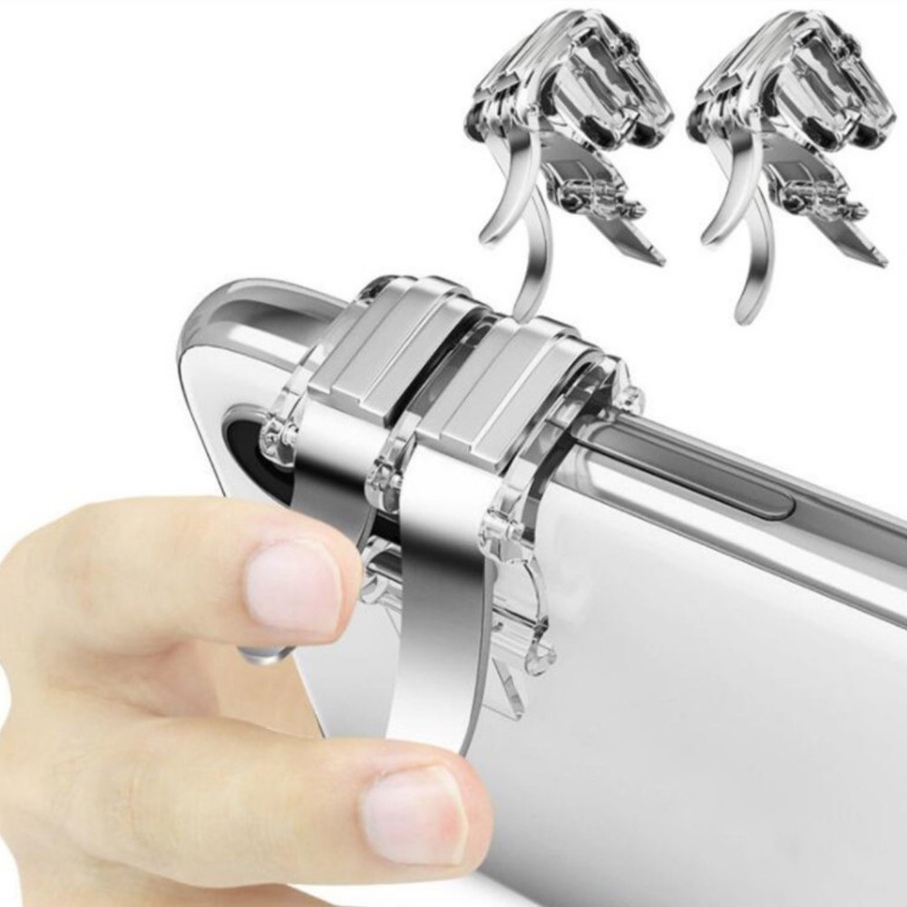 2PCS W6 Gaming Trigger Phone Game PUBG Mobile Controller Gamepad For Android IOS