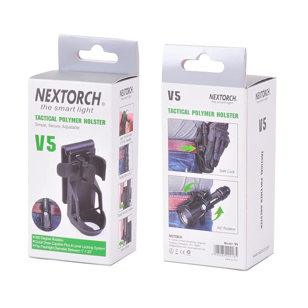 Nextorch V5 Tactical Flashlight Holster with Lever Side Lock System V5, BLACK