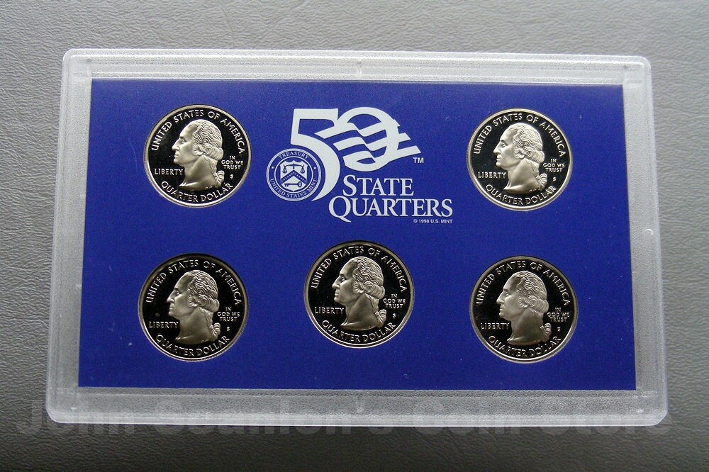 2005 U.S. State Quarters Clad Proof 5-Coin Set (No Box)