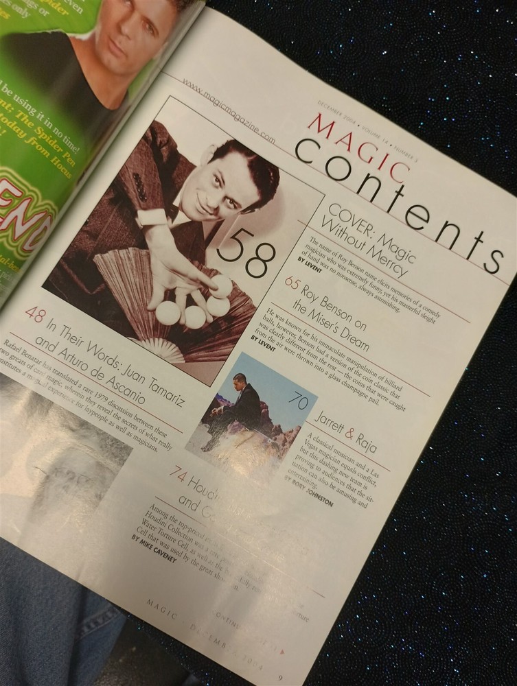 Roy Benson Magic Magazine Issue December 2004