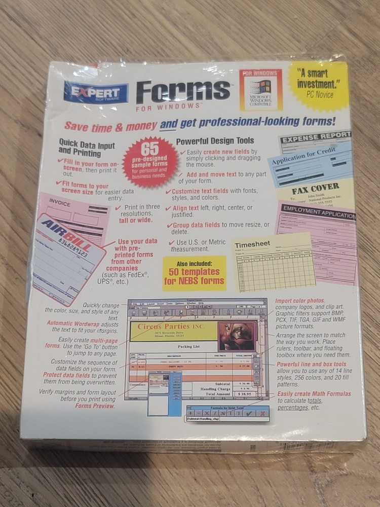Vintage Expert Software Forms for Windows 3.1 Windows95 IBM 3.5" Disk NEW SEALED