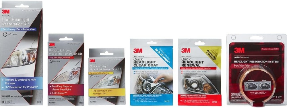3M Auto Restore and Protect Headlight Restoration Kit, Use On Plastic...
