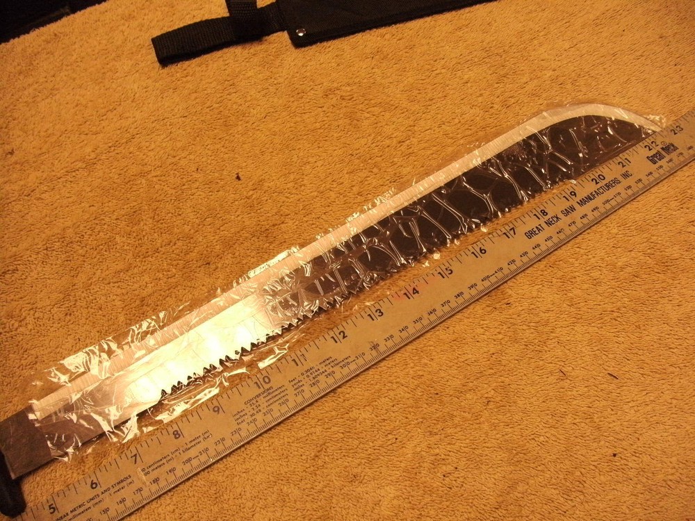 18 Inch  Machete with Soft Handle, Never Used Saw Back Top Edge